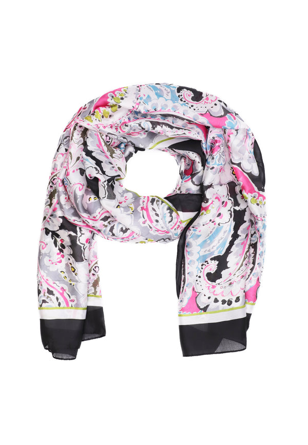 Foulard con stampa astratta colore nero