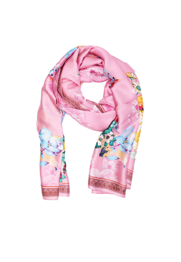 sciarpa leggera foulard da donna floreale rosa