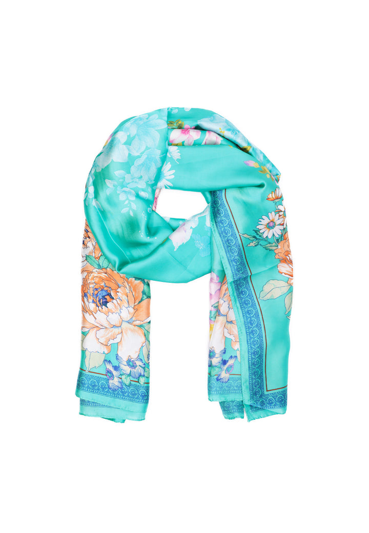 sciarpa leggera foulard da donna floreale verde acqua