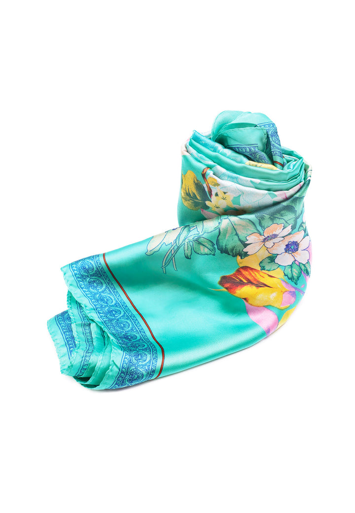 sciarpa leggera foulard da donna floreale verde acqua