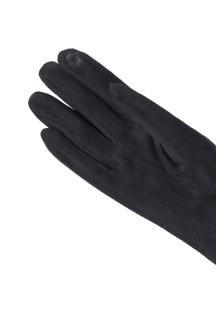  guanti da donna in ecopelle queen helena nero