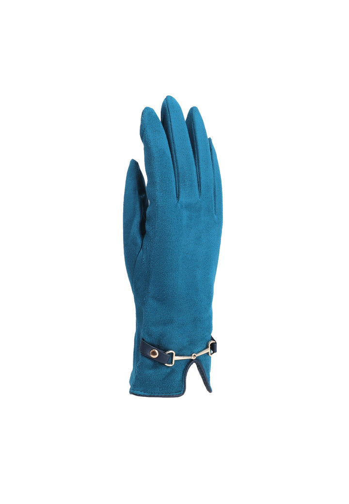 guanti da donna queen helena in ecopelle azzurro