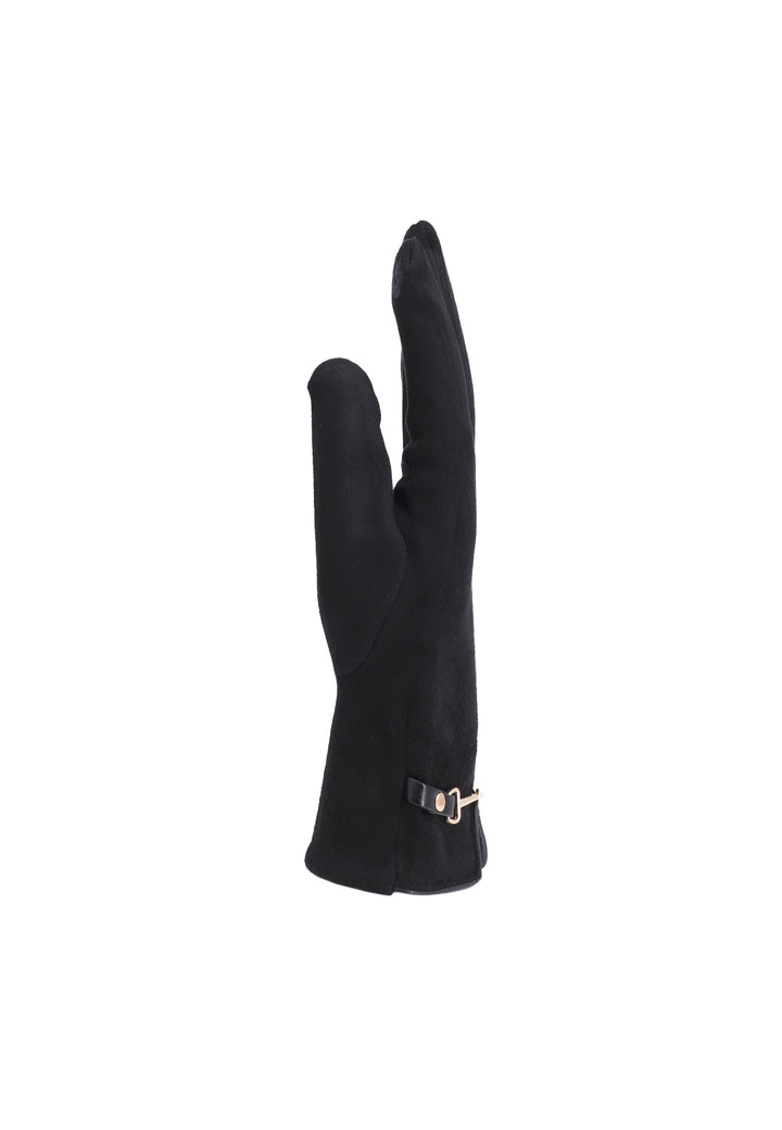 guanti da donna queen helena in ecopelle nera