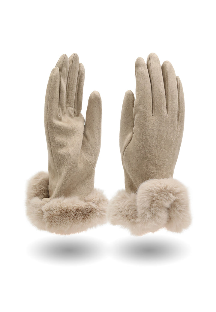 Guanti da donna classici di pelle nappa touchscreen fango con apertura sottomano Guanti da donna classici di pelle nappa touchscreen fango con apertura sottomano
