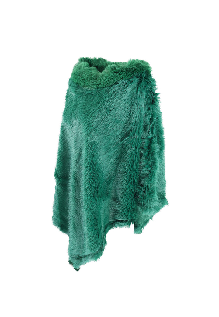 Mantella da donna morbida e calda colore verde