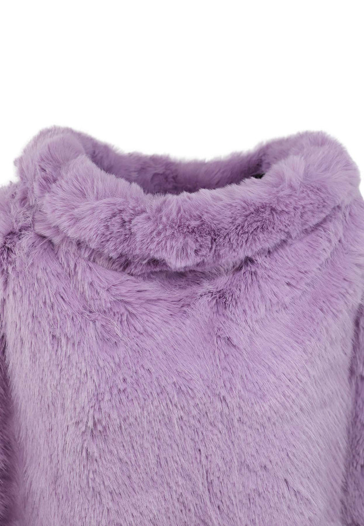 Mantella da donna morbida e calda colore viola