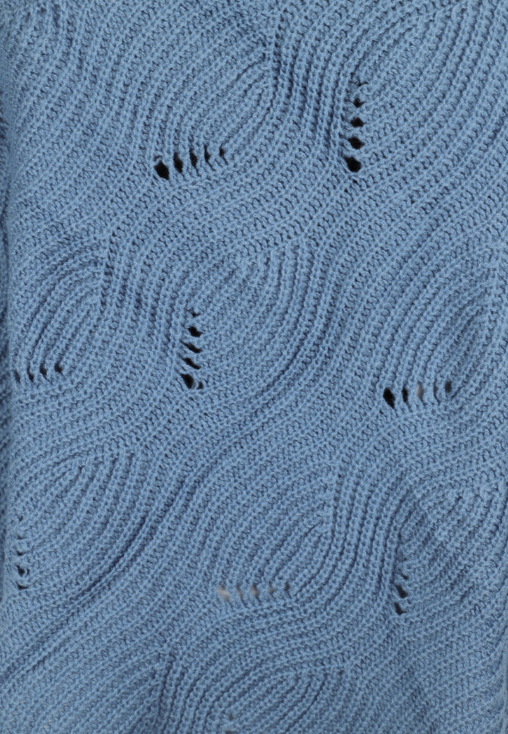 mantella da donna con trama bucherellata colore blu