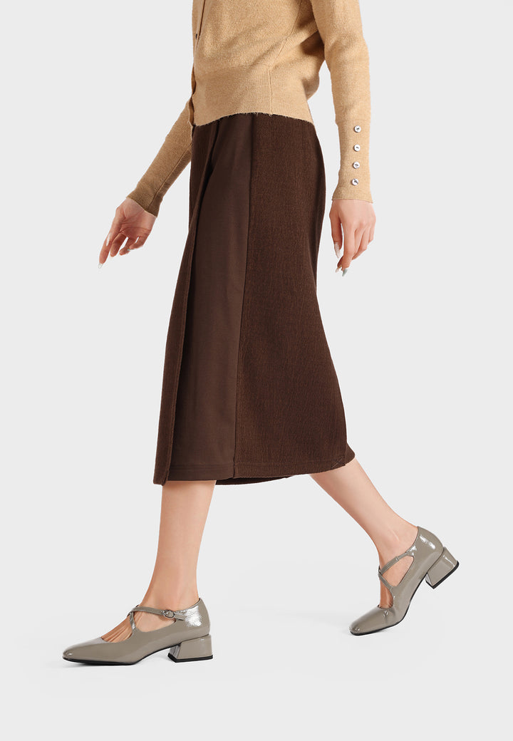 Mary Jane donna eleganti a punta con tacco basso largo e cinturino khaki