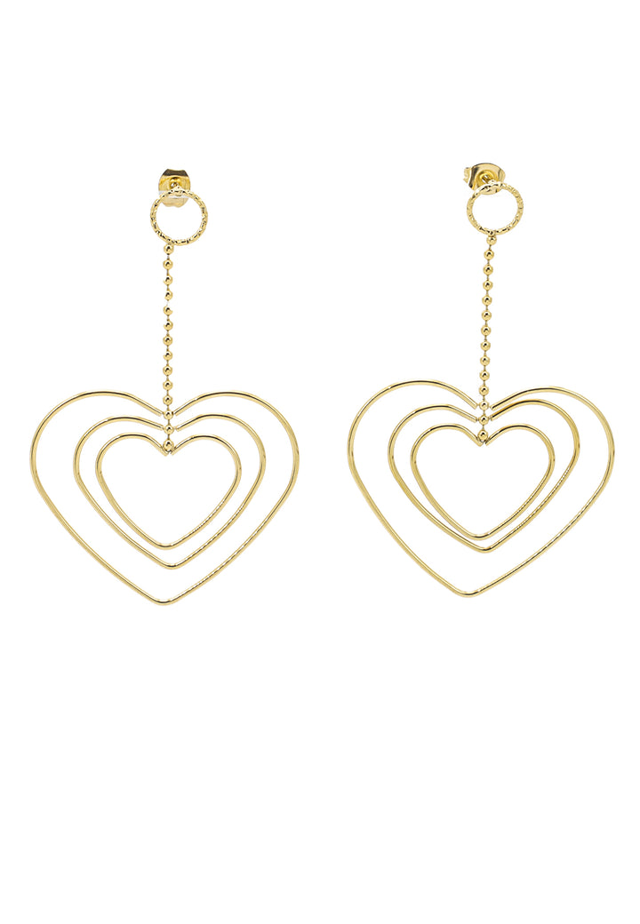 Orecchini pendenti con forma a cuore colore oro