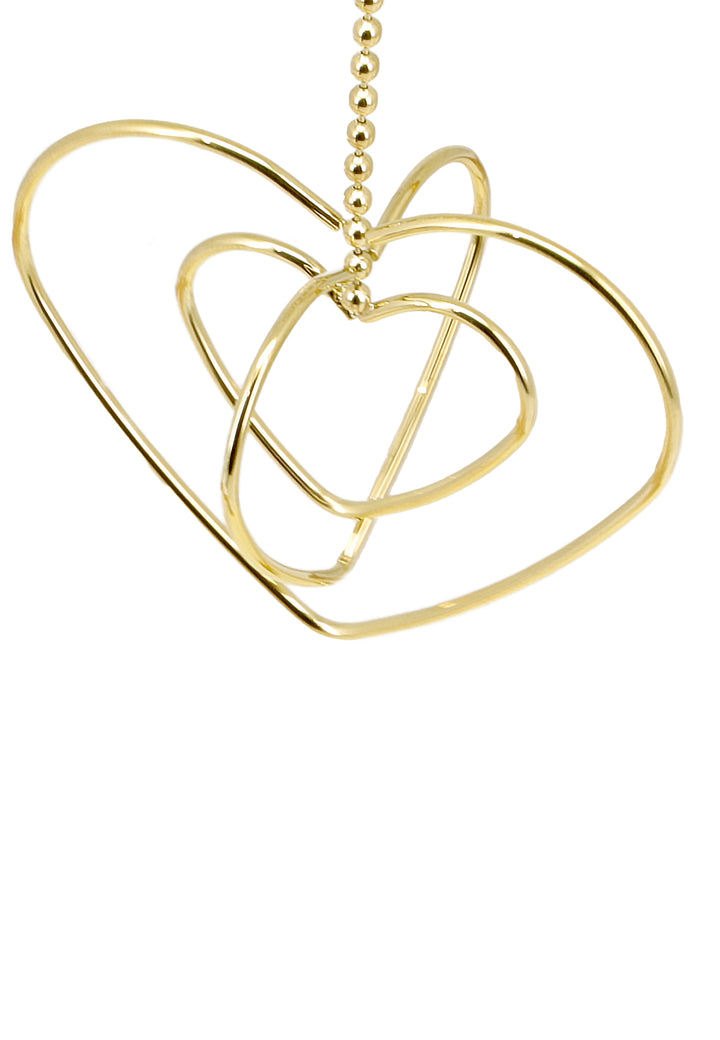 Orecchini pendenti con forma a cuore colore oro