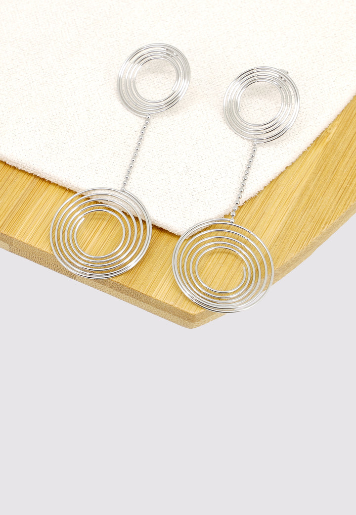 Orecchini pendenti con forma a cerchio colore argento