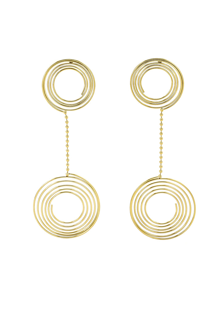 Orecchini pendenti con forma a cerchio colore oro