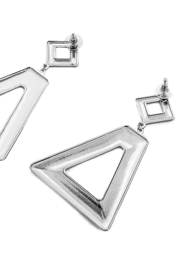Orecchini pendenti forma triangolare colore argento