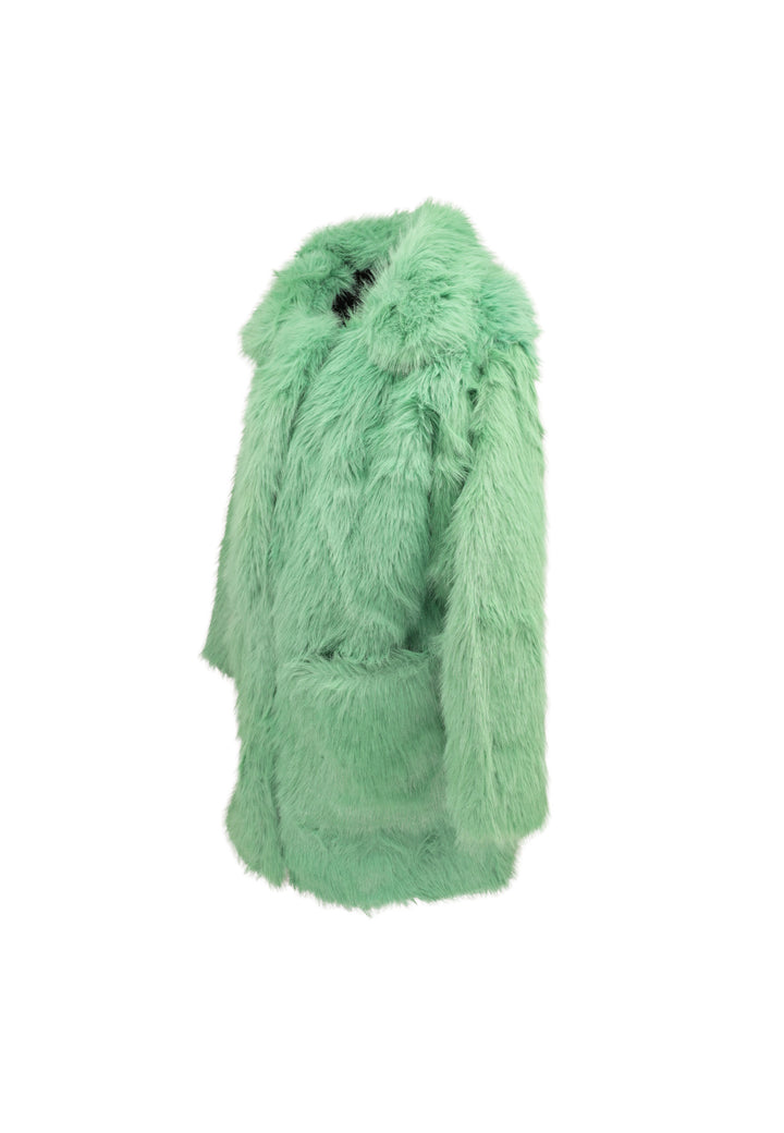 pelliccia da donna in viscosa colore verde