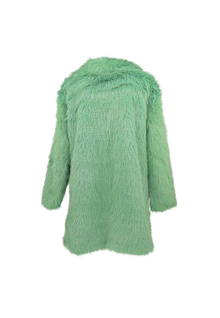 pelliccia da donna in viscosa colore verde