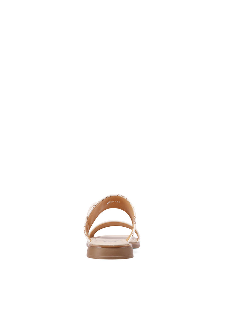 Sandali bassi con doppia fascia colore beige