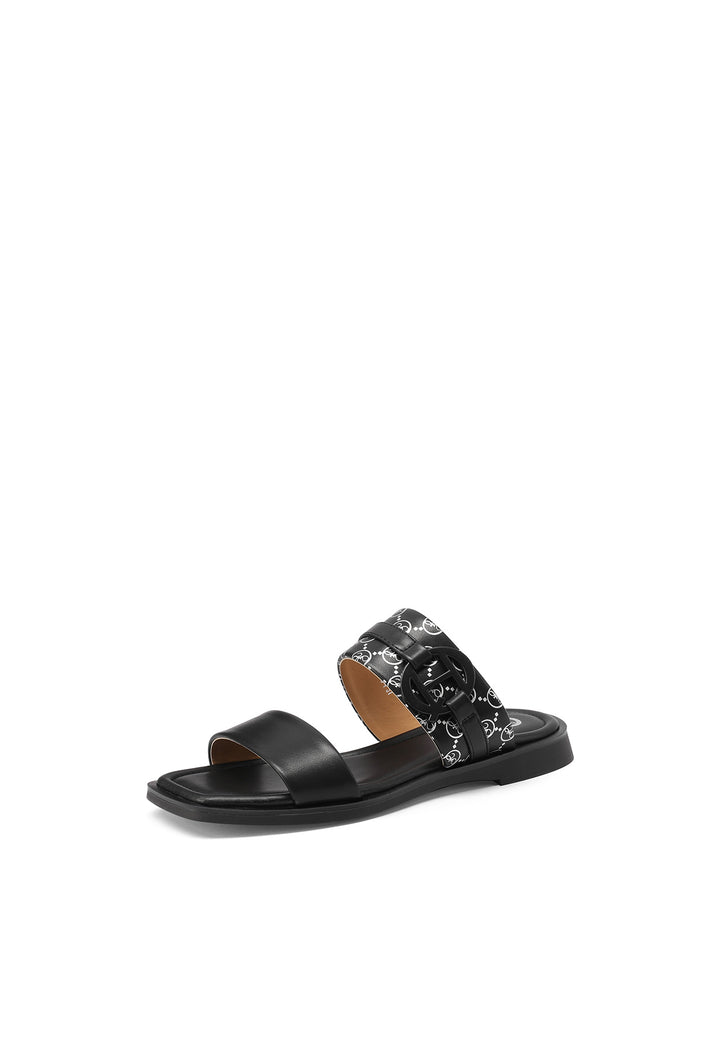 Sandali bassi con doppia fascia colore nero