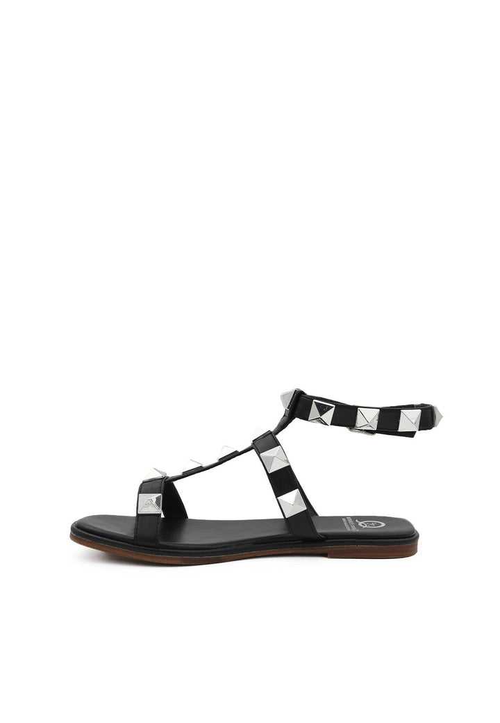 sandali da donna stile gladiator colore nero con borchie