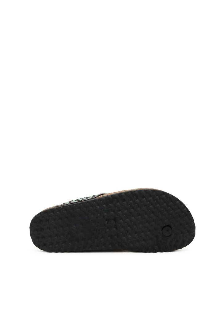 sandalo ciabatta infradito colore nero con sottopiede in similsughero