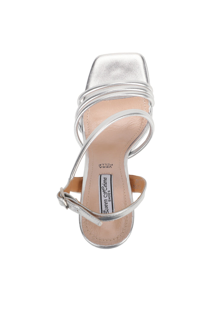 sandali da donna eleganti con tacco da 11 cm queen helena zm9627 argento