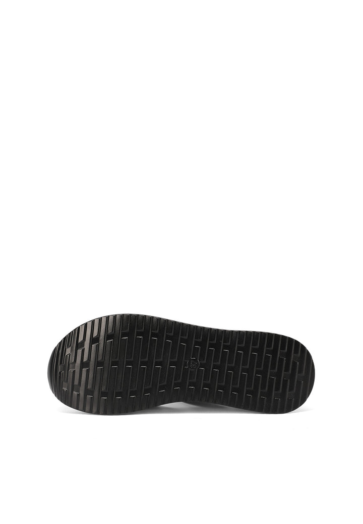 Sandali estivi con platform alto 5 cm e fascia incrociata colore nero