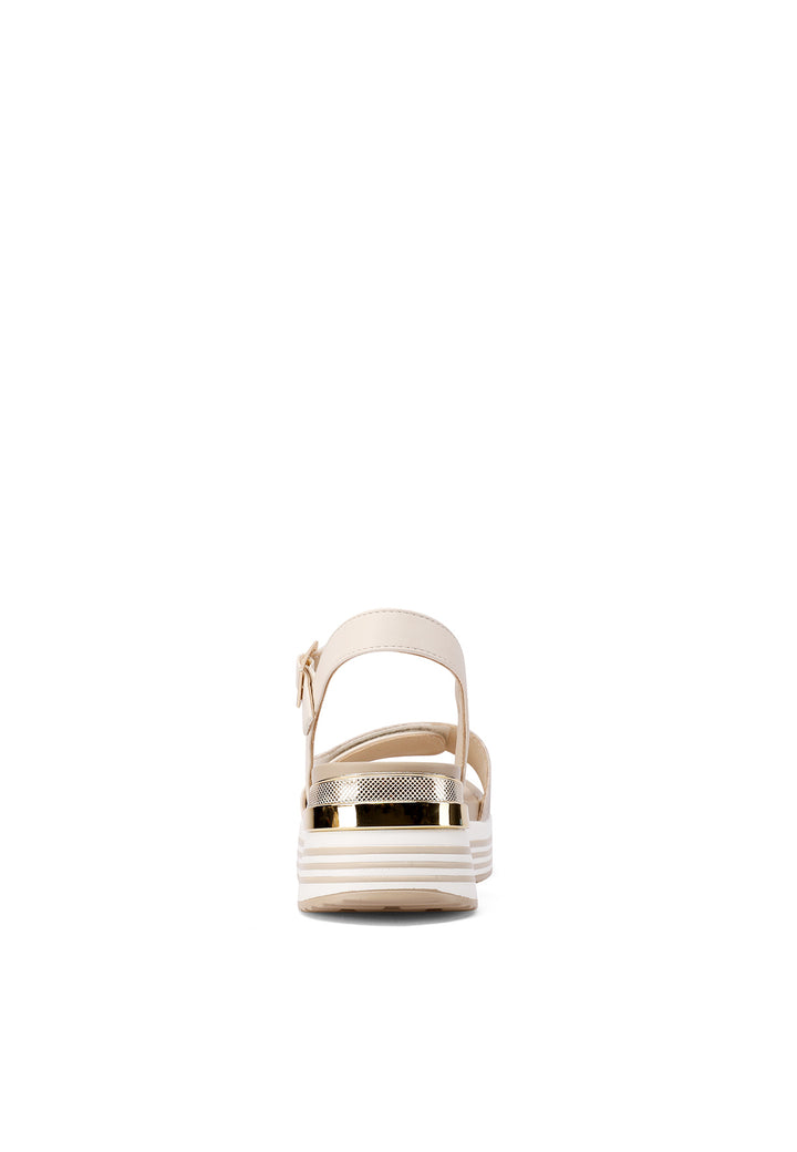 Sandali da donna con platform e fascia a strappo colore beige
