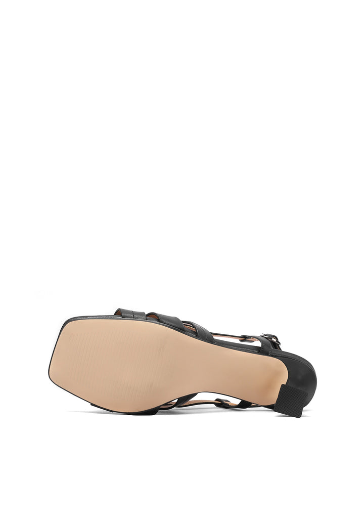 Sandali con tacco basso da donna con cinturino colore nero