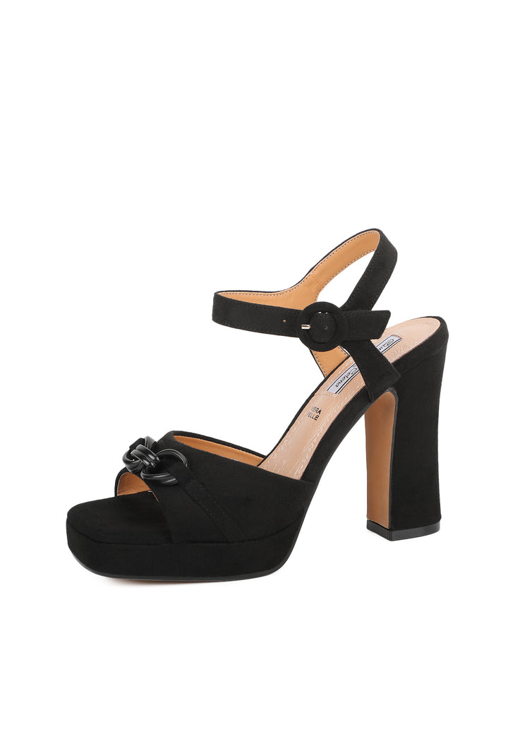 sandali donna con tacco alto in camoscio zm9689 nero