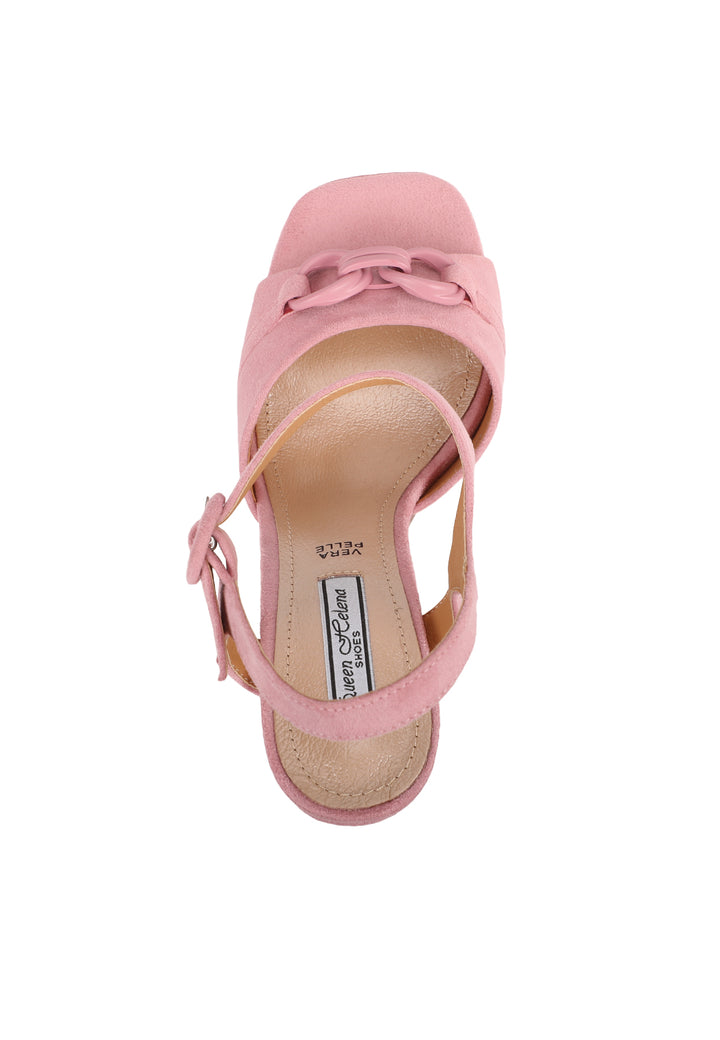 sandali donna con tacco alto in camoscio zm9689 rosa