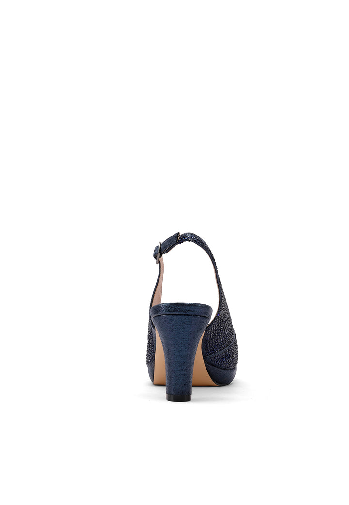 Sandali eleganti con strass colore blu