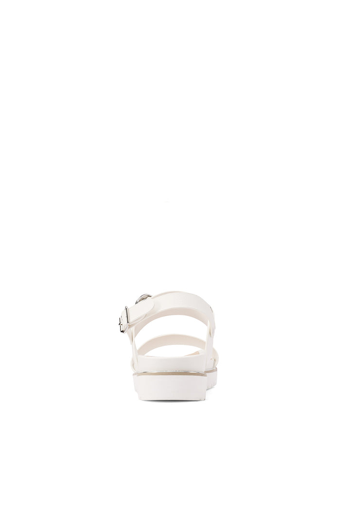 sandali con platform colore bianco con morsetto sulla tomaia