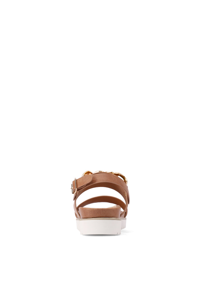 sandali con platform colore marrone con morsetto sulla tomaia