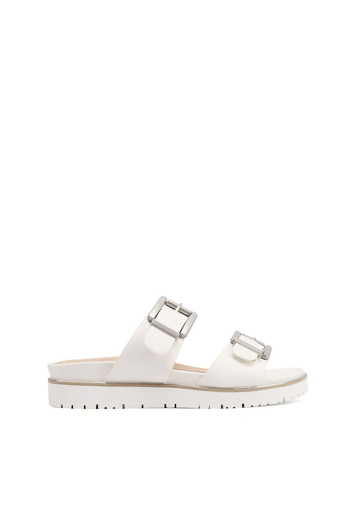 Sandali con platform e fibbie colore bianco