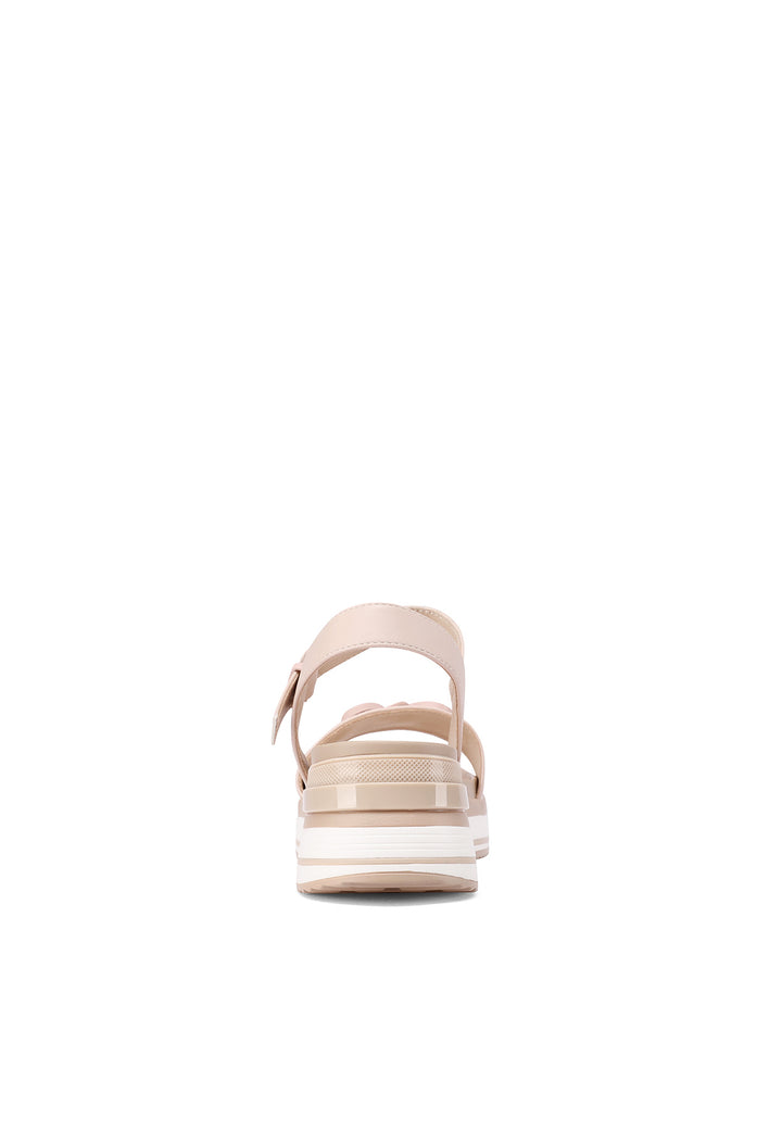 Sandali con platform alto 5 cm con morsetto colore beige