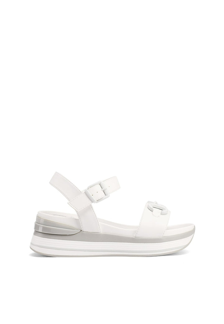 Sandali con platform alto 5 cm con morsetto colore bianco