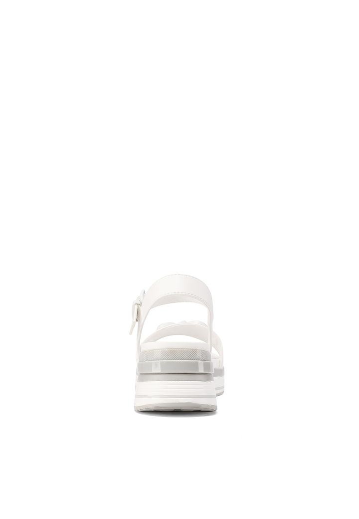 Sandali con platform alto 5 cm con morsetto colore bianco