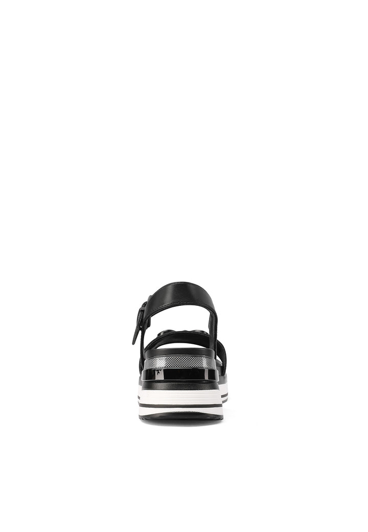 Sandali con platform alto 5 cm con morsetto colore nero