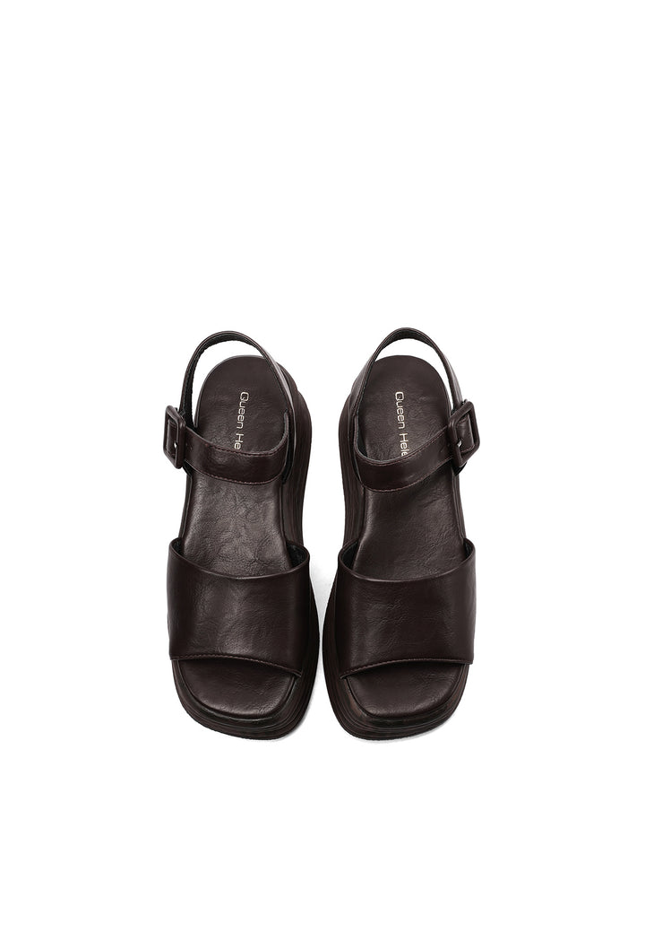 Sandali Platform QUEEN HELENA – Doppia Fascia Con Fibbia – Plateau 7 Cm – Tomaia In Ecopelle E Sottopiede In Pelle – X28-212 – Perfetti Per Look Eleganti E Casual