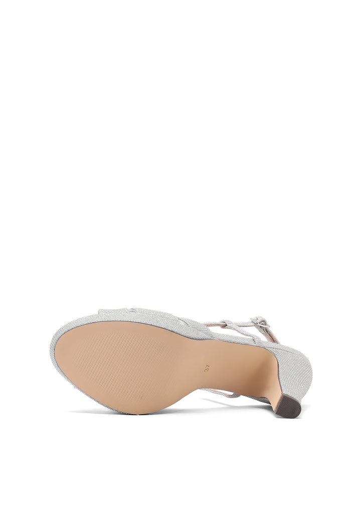 Sandali con tacco eleganti con strass colore argento