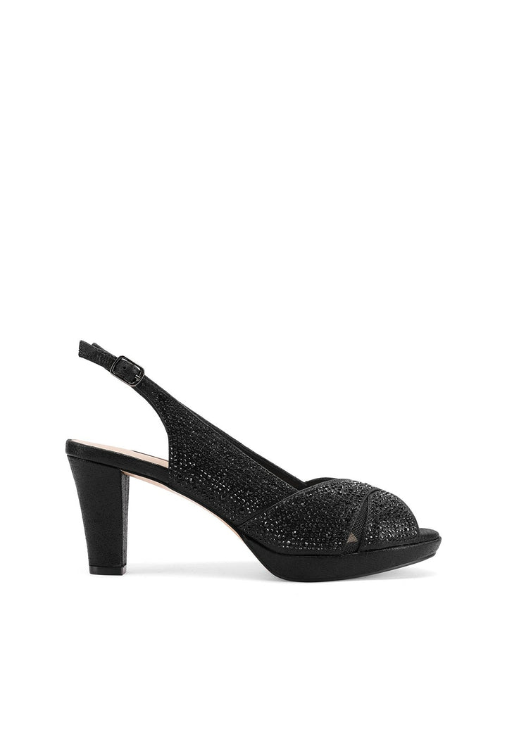 Sandali eleganti con strass colore nero