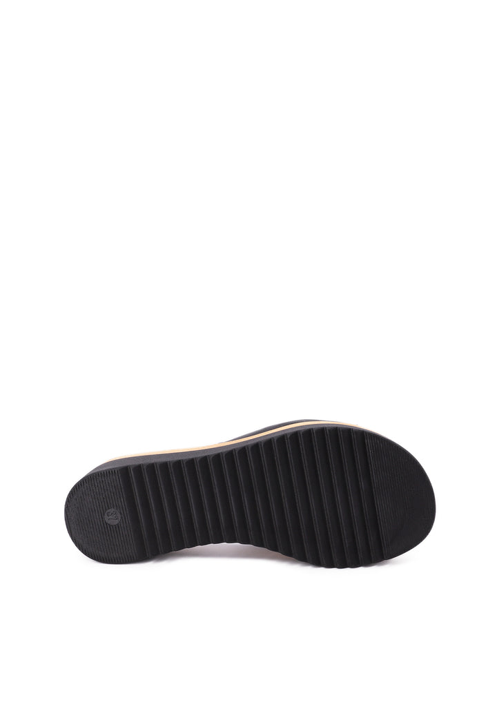 Sandali in vera pelle con platform colore nero