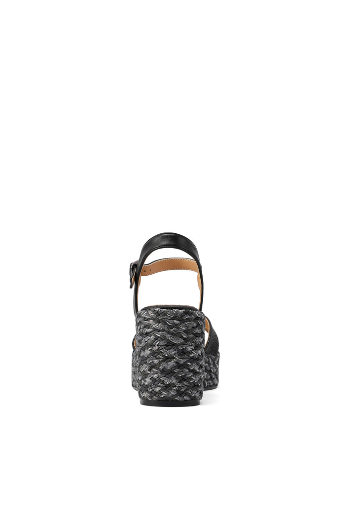 Sandali con zeppa e cinturino colore nero