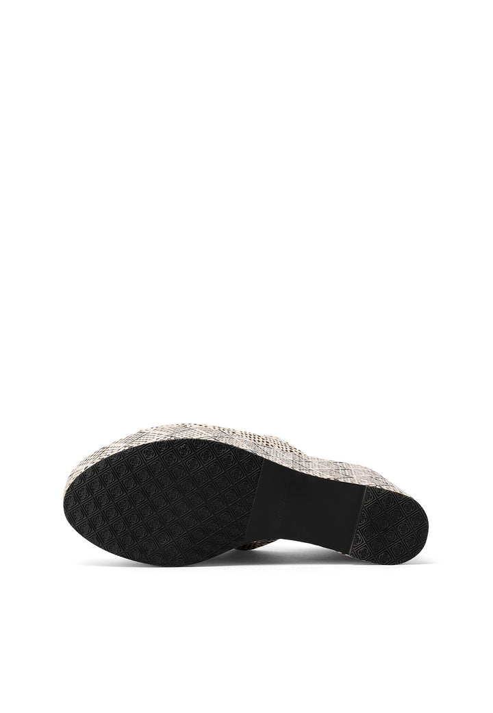 Sandali zeppe in tessuto colore nero