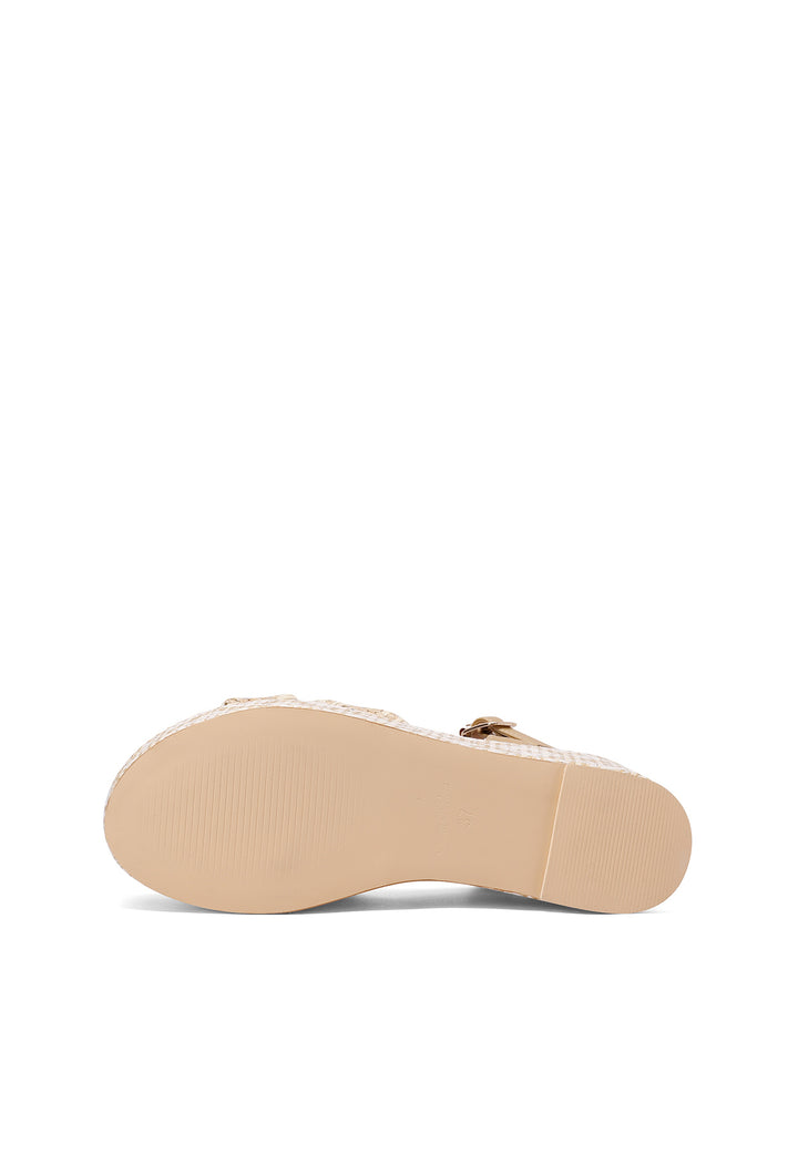 Sandali con zeppa alta 7 cm colore beige