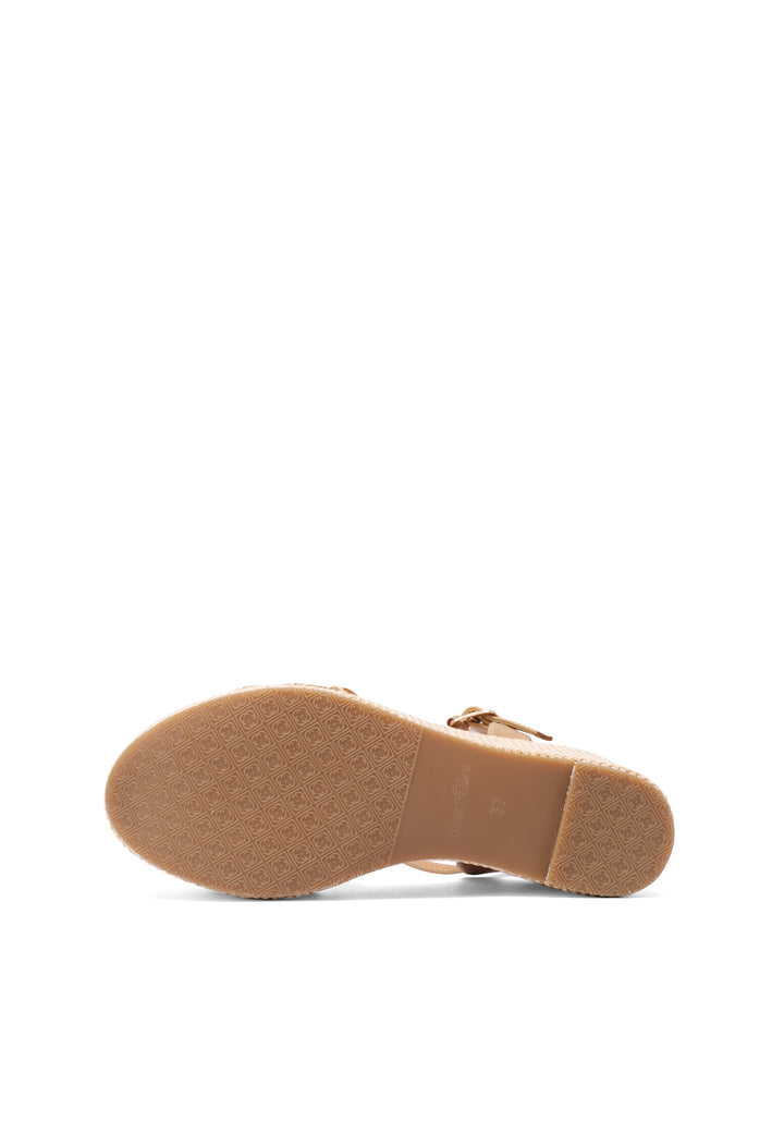 Sandali con zeppa alta 9 cm con cinturino colore beige