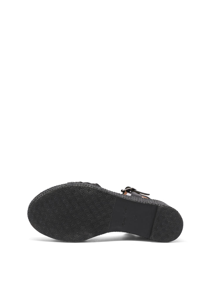 Sandali con zeppa alta 9 cm con cinturino colore nero