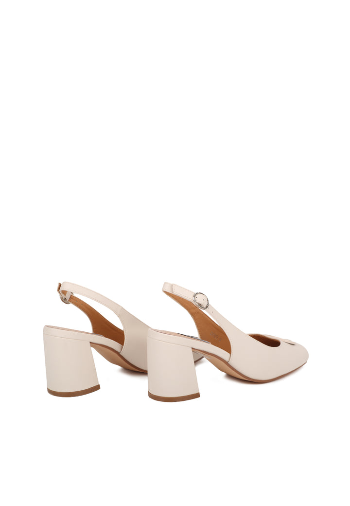 scarpe da donna con cinturino e tacco largo queen helena zm9671 beige