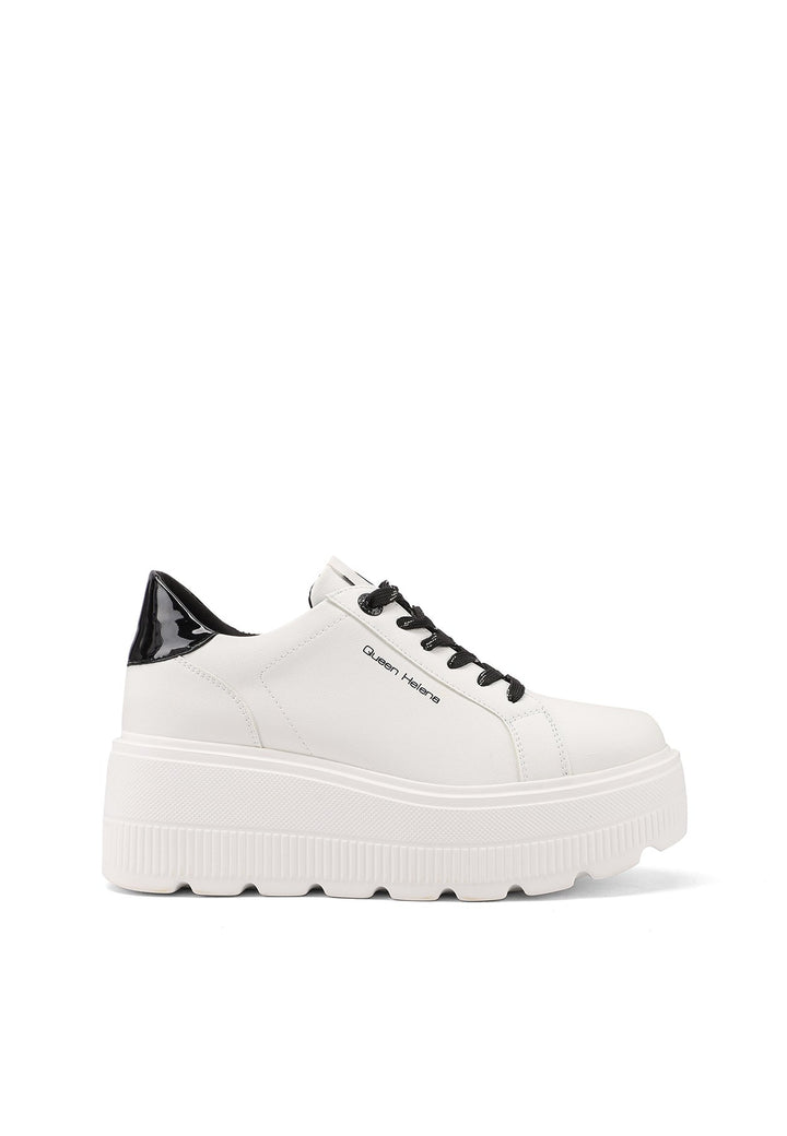 sneakers da donna con suola platform queen helena bianco nero