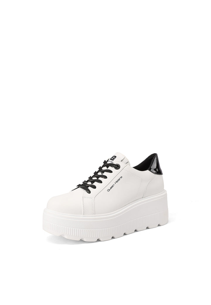 sneakers da donna con suola platform queen helena bianco nero