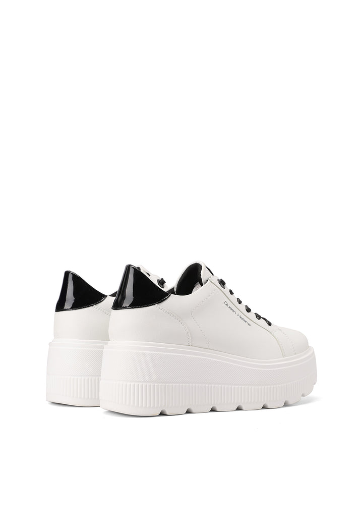 sneakers da donna con suola platform queen helena bianco nero